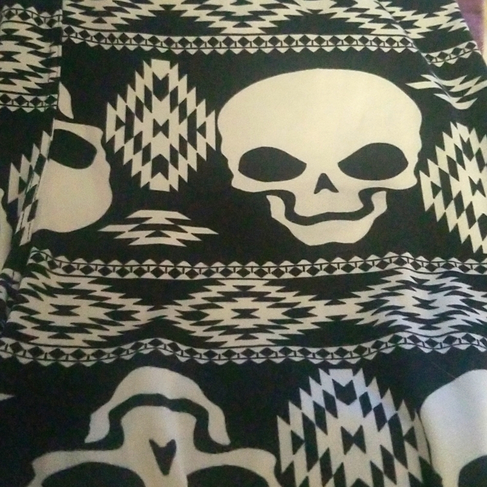 Aztec Skulls Goth Streetwear Print Leggings S/M